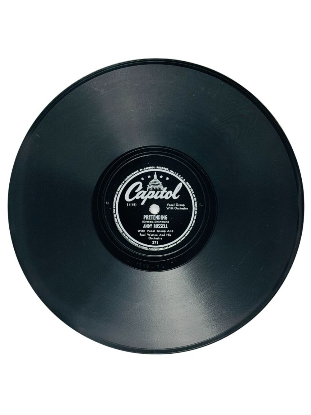 Andy Russell Pretending / Who Do You Love I Hope 10in Shellac 78 RPM Capitol 271